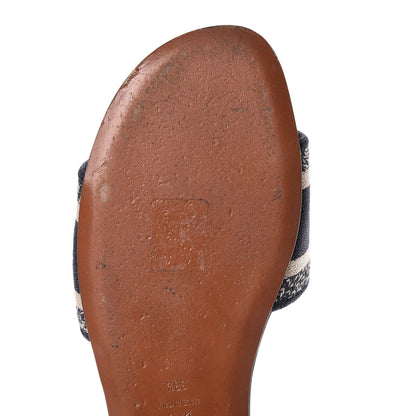 Christian Dior Canvas Embroidered Dway Mules Slide Sandals 38.5 Deep Blue 9 of 12