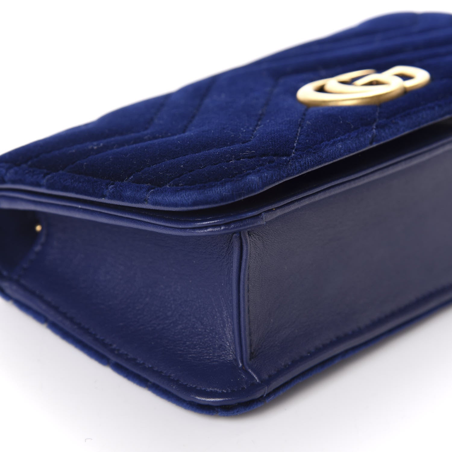 Gucci Velvet Matelasse GG Marmont Mini Bag Cobalt Blue 6 of 10