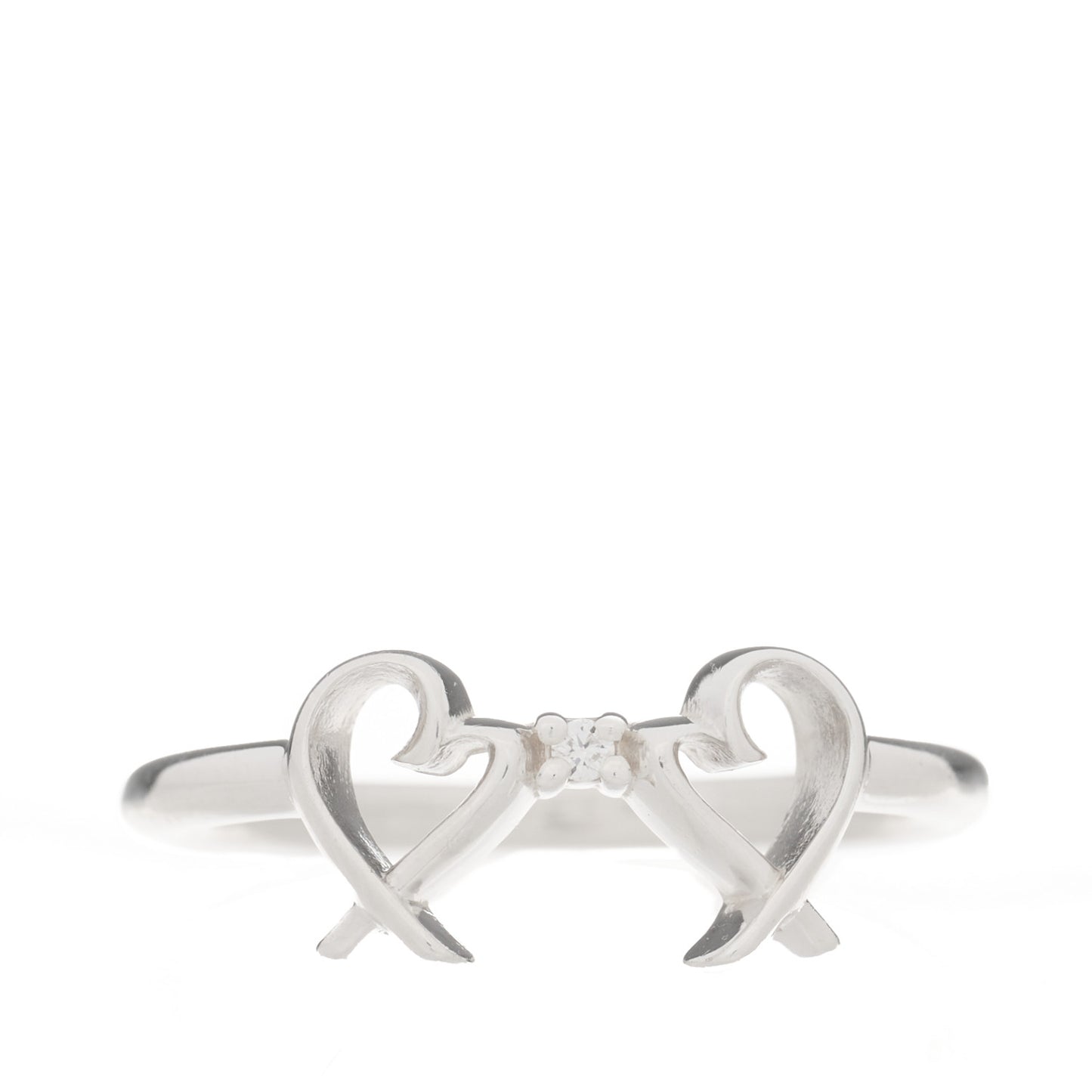 Sterling Silver Paloma Picasso Diamond Double Loving Heart Ring 51 5.75