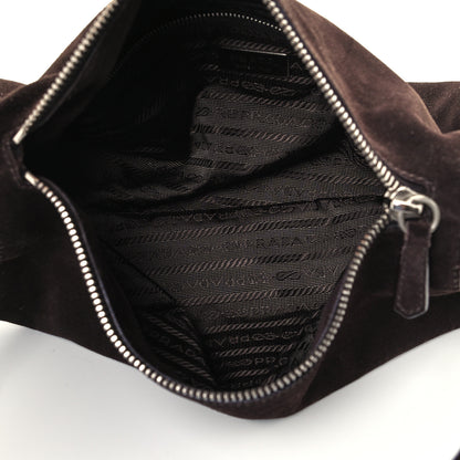 Prada Suede Shoulder Bag Dark Brown 5 of 11
