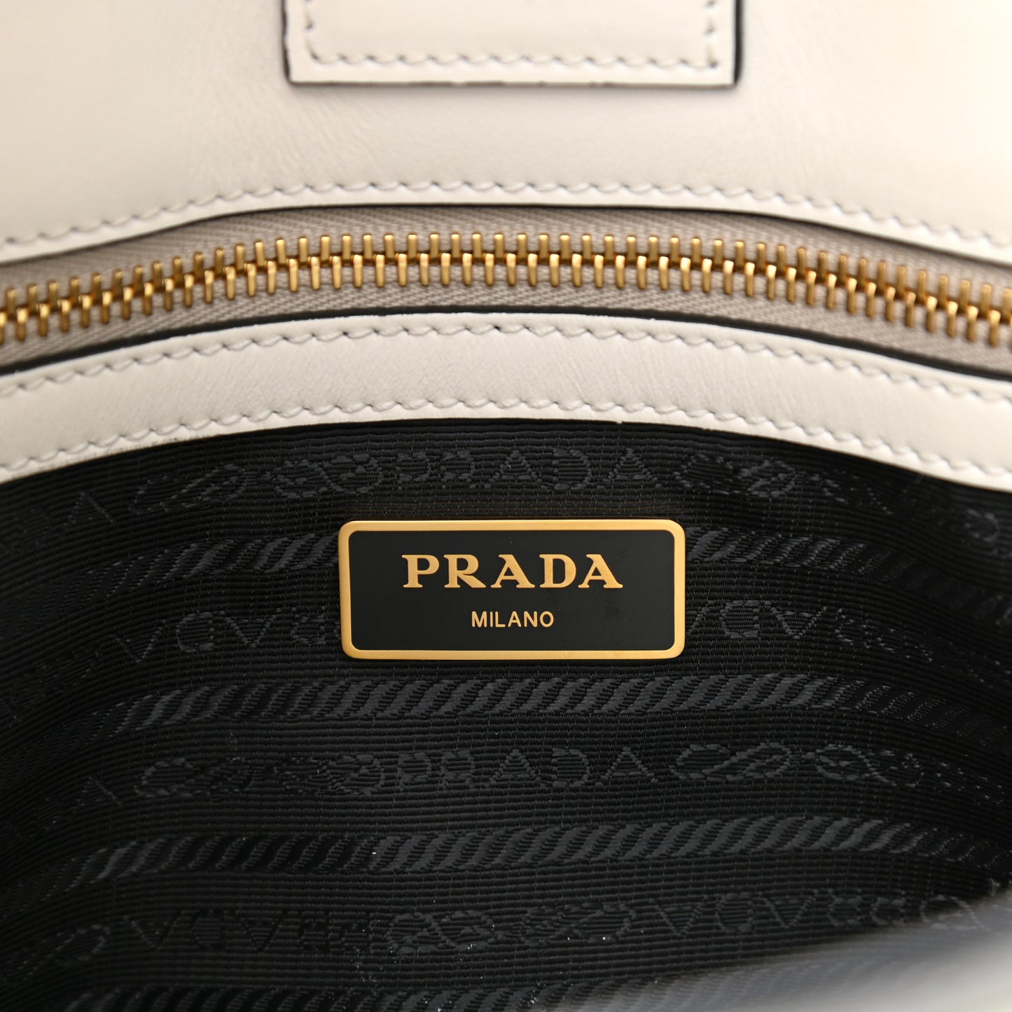 Saffiano Soft Calfskin Small Zippered Tote White