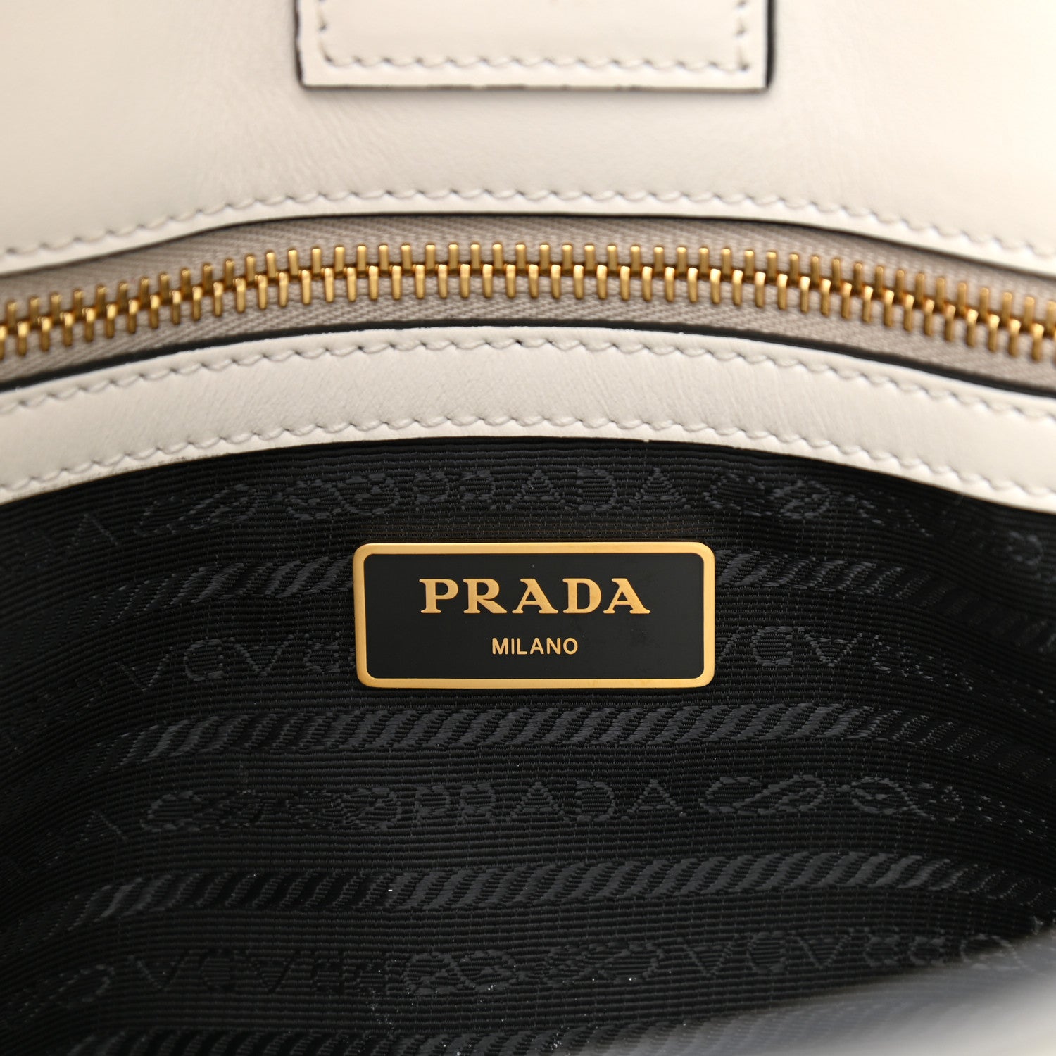 Prada Saffiano Soft Calfskin Small Zippered Tote White 6 of 10