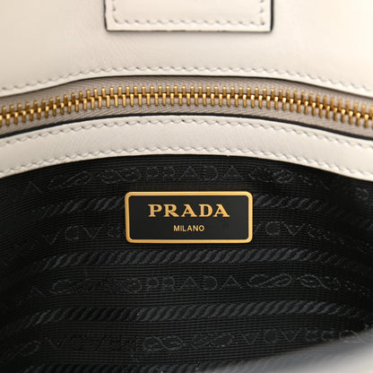 Prada Saffiano Soft Calfskin Small Zippered Tote White 6 of 10