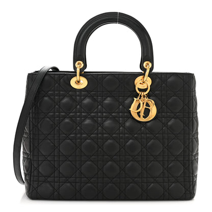 Christian Dior Lambskin Cannage Large Lady Dior Black 1 of 11