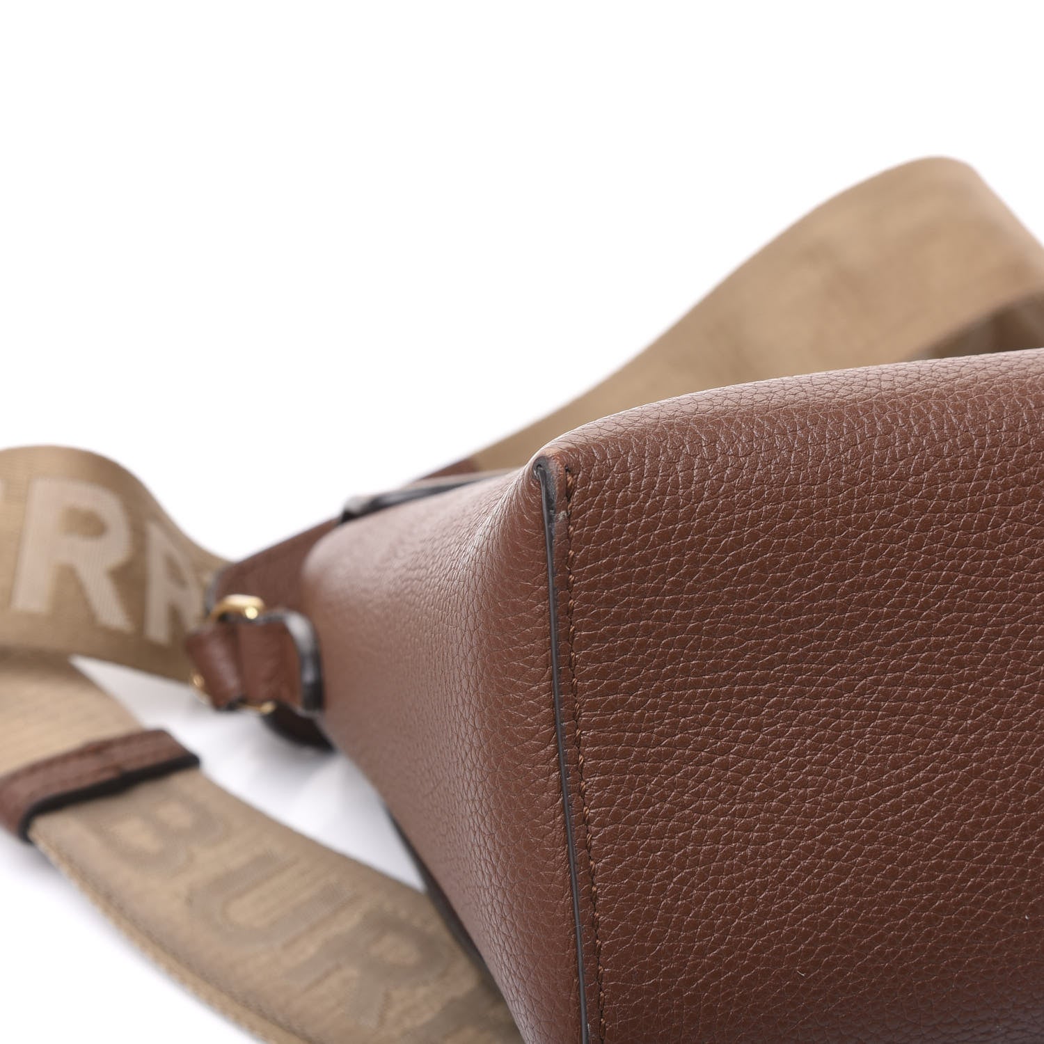 Burberry Calfskin Vintage Check Note Crossbody Bag Tan 10 of 13