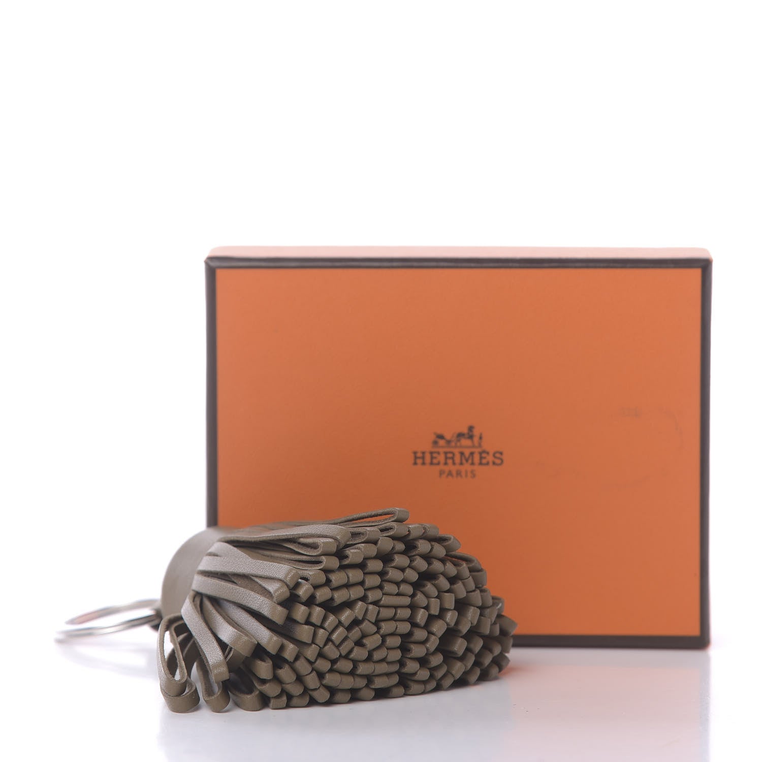 Hermes Lambskin Carmen Tassel Key Holder Etoupe 4 of 4