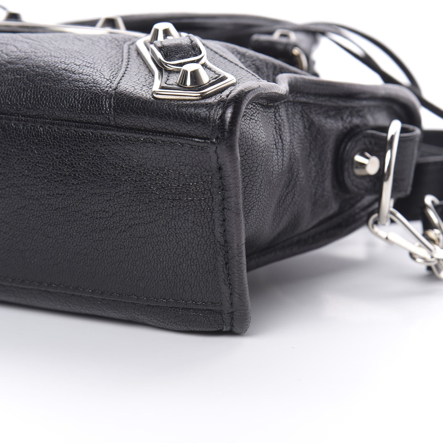 Balenciaga Chevre Silver Metallic Edge Hardware Mini City Black 10 of 10