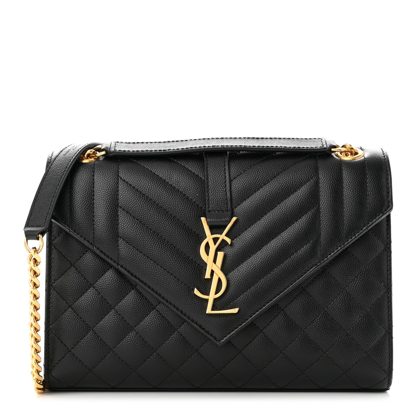 Grain De Poudre Textured Mixed Matelasse Triquilt Medium Monogram Satchel Black