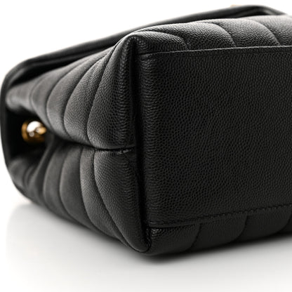 Saint Laurent Grain de Poudre Calfskin Y Quilted Monogram Small Loulou Chain Satchel Black 9 of 10