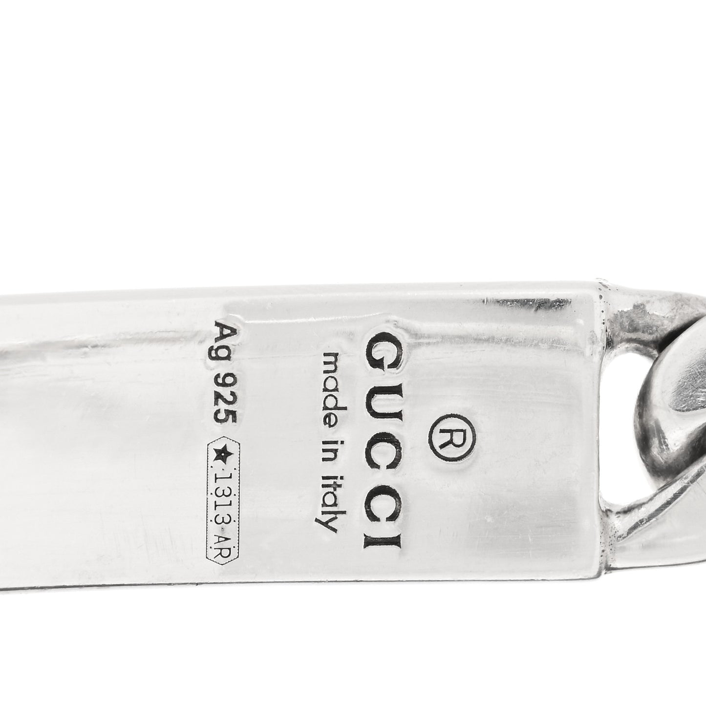 Sterling Silver GucciGhost Hamlet Skull ID Chain Bracelet