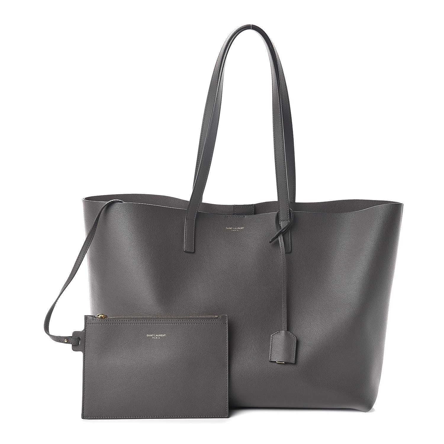 Saint Laurent Calfskin Large Shopping Tote Dark Grey 1 of 9