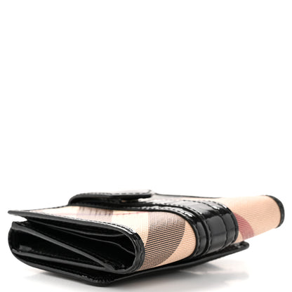 Burberry Patent Nova Check Wallet Black 4 of 13