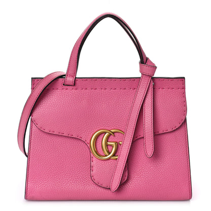 Gucci Cellarius Calfskin Mini GG Marmont Top Handle Bag Tropical Pink Flower 1 of 10