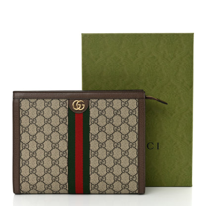 Gucci GG Supreme Monogram Web Ophidia Pouch Brown 11 of 11
