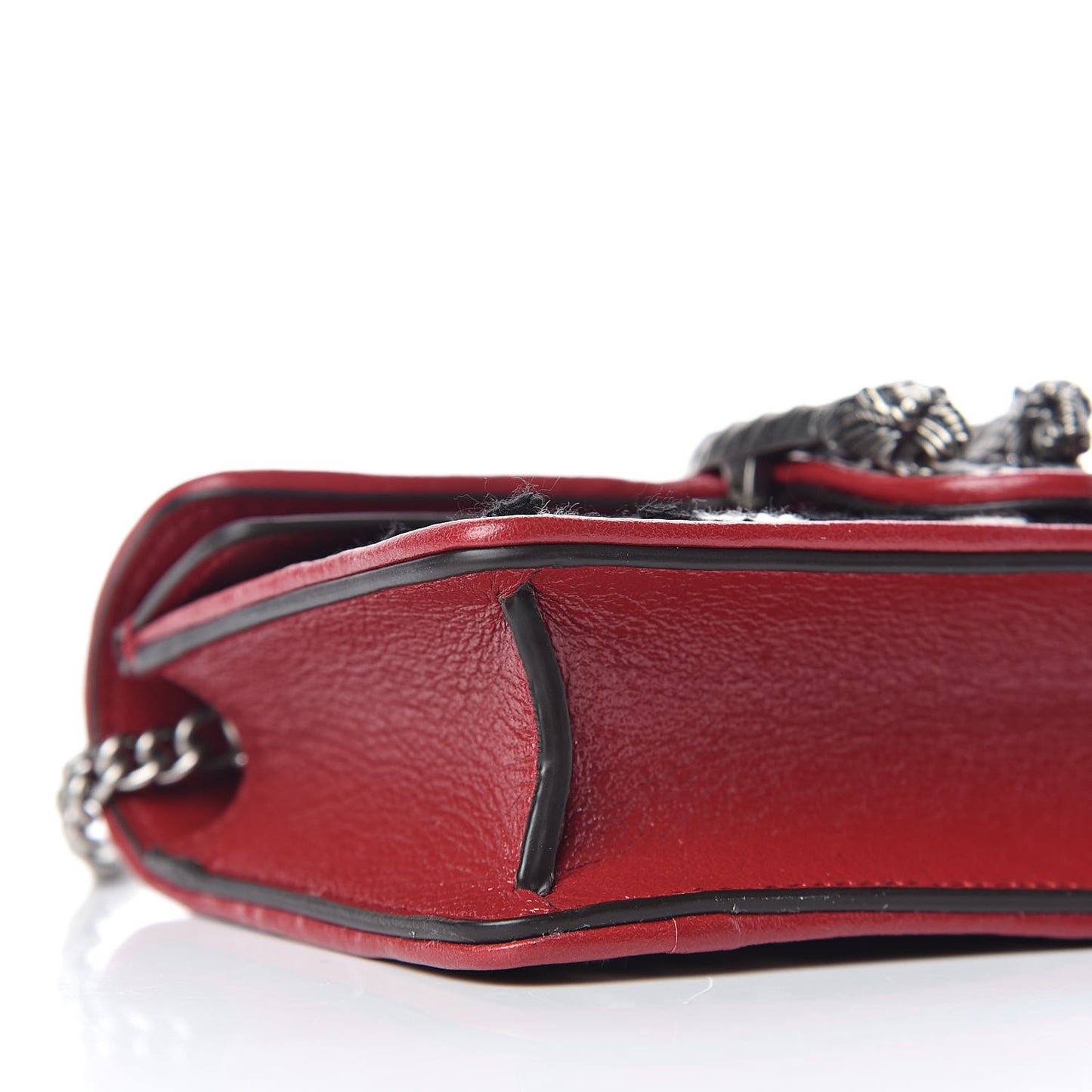 Tweed GG Monogram Super Mini Dionysus Shoulder Bag Black White Romantic Cherry