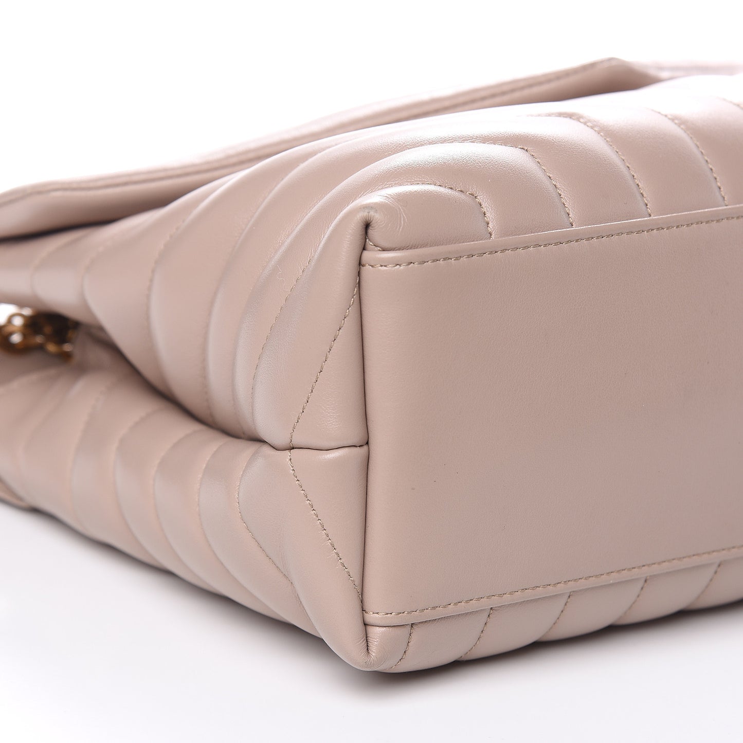 Calfskin Y Quilted Monogram Medium Loulou Chain Satchel Light Natural