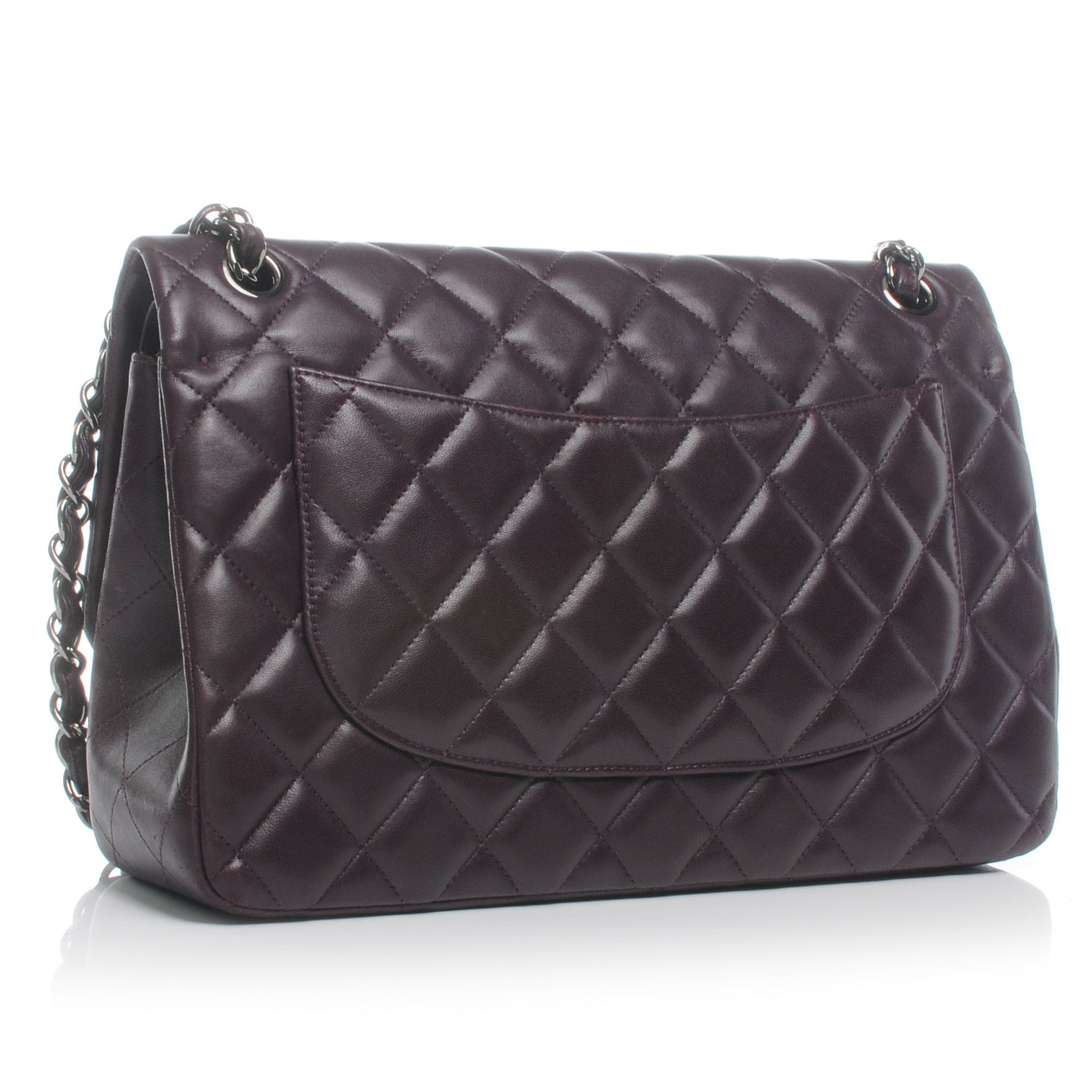 Chanel Lambskin Jumbo Double Flap Plum 3 of 9