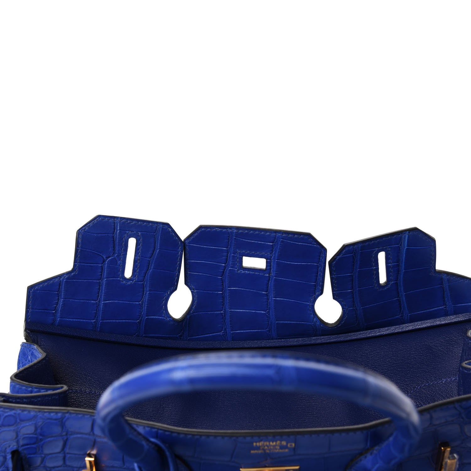 Hermes Matte Alligator Birkin 30 Bleu Electrique 17 of 34