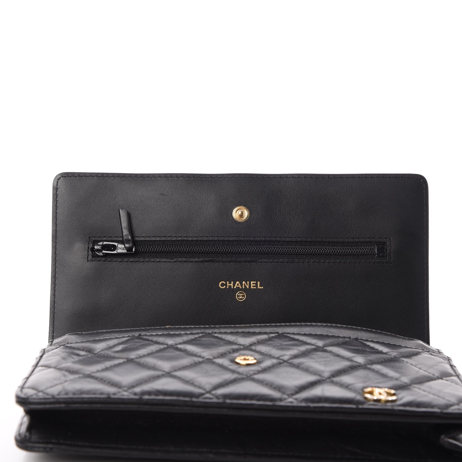 Chanel Aged Calfskin Casino 2.55 Reissue Wallet on Chain WOC Black 10 of 10