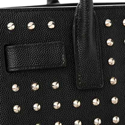 Saint Laurent SAINT LAURENT Calfskin Studded Nano Sac De Jour Black 15 of 18