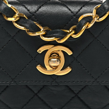 Chanel Lambskin Quilted Micro Mini Flap Bag Black 7 of 9
