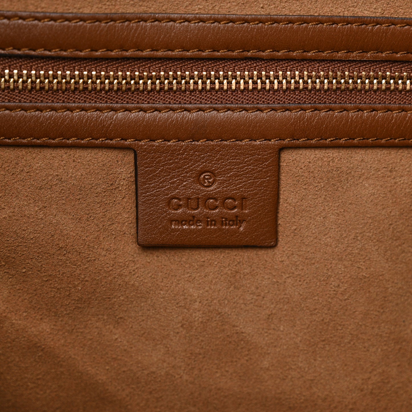 GG Supreme Monogram Large Linea A Hobo Light Brown