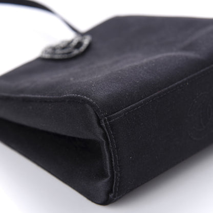 Chanel Satin Crystal Small Camellia Evening Bag Black 6 of 11