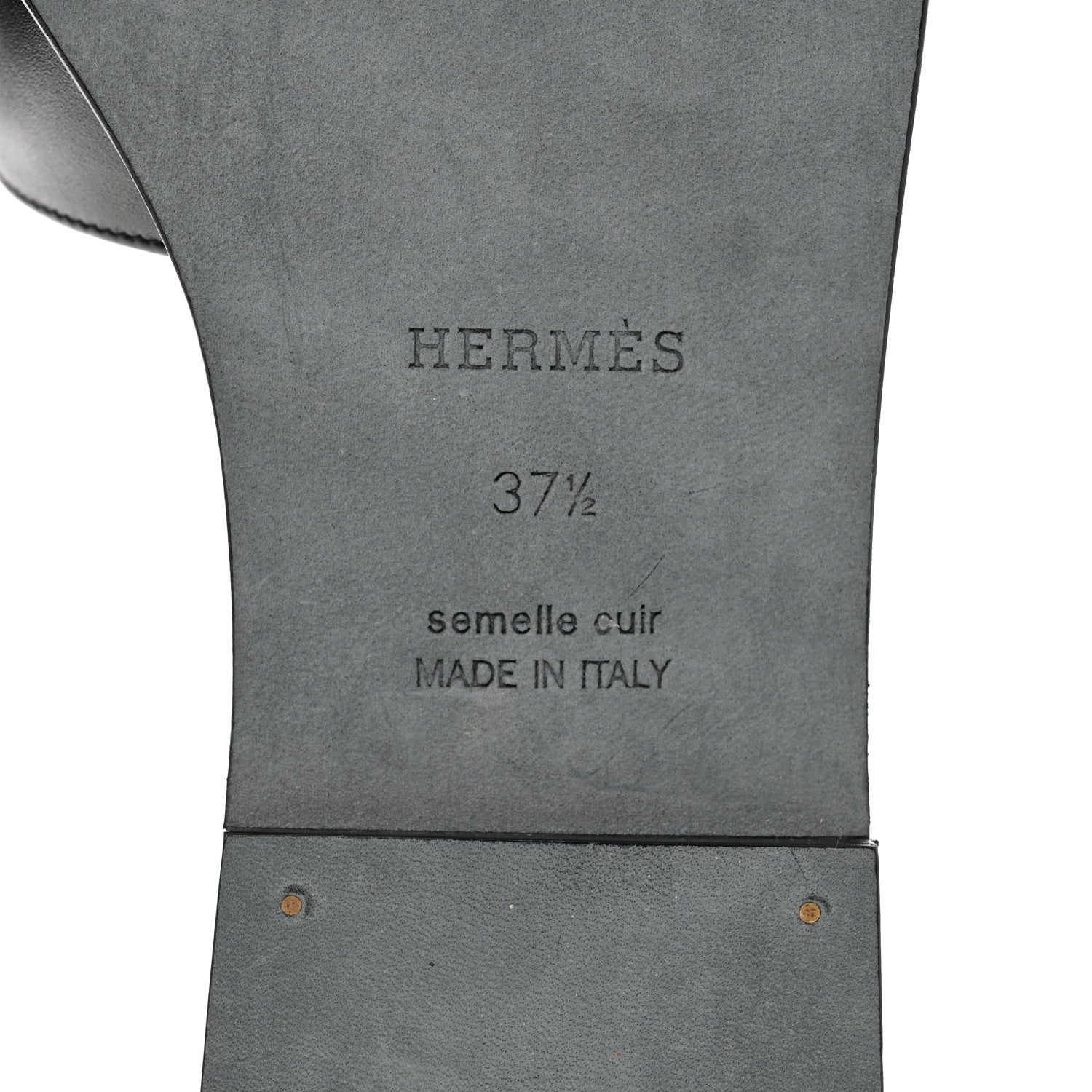 Hermes Calfskin Giulia Sandals 37.5 Black 6 of 8