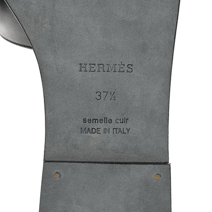 Hermes Calfskin Giulia Sandals 37.5 Black 6 of 8