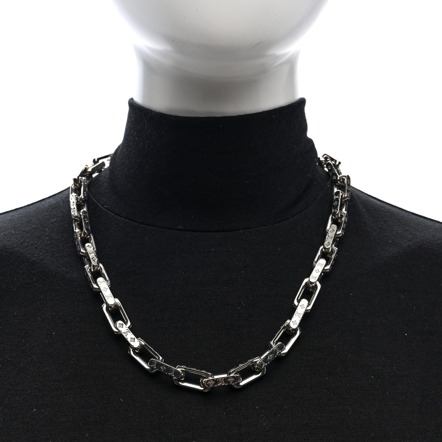 Monogram Chain Necklace Silver