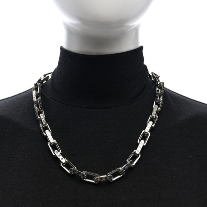 Louis Vuitton Monogram Chain Necklace Silver 2 of 4