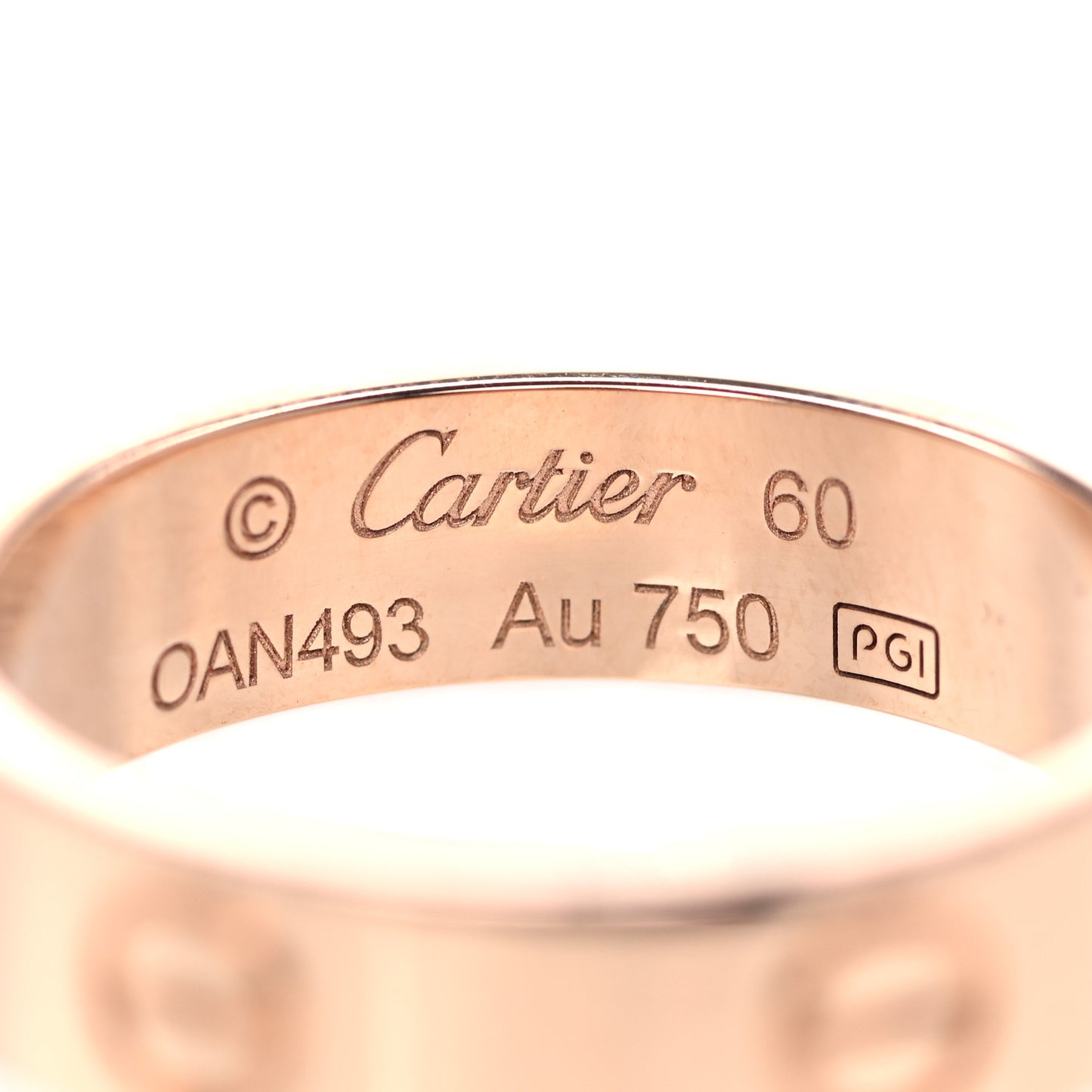 18K Pink Gold 5.5mm LOVE Ring 60 9