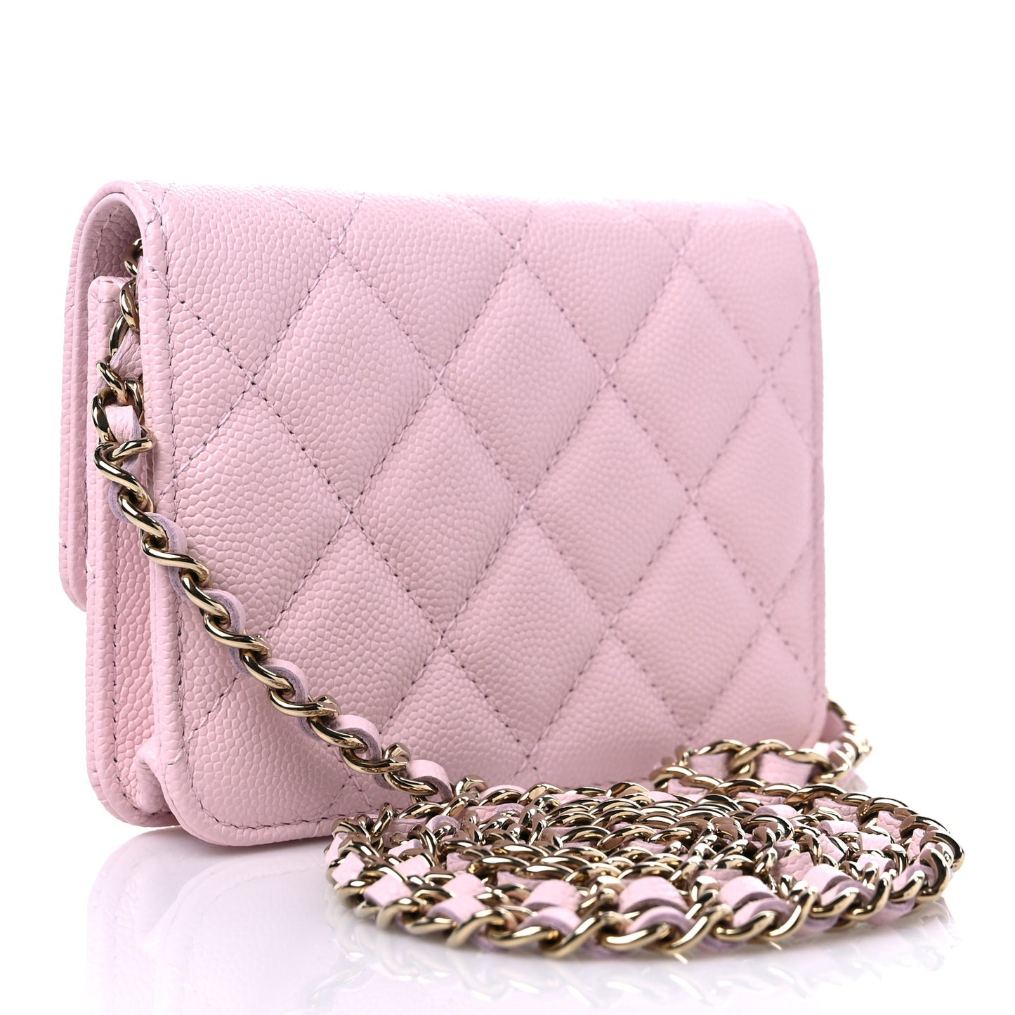 Caviar Quilted Mini Chain Bag Pink