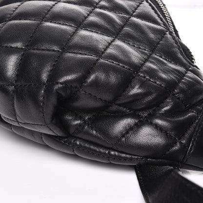 Chanel Lambskin Quilted Banane Waist Bag Fanny Pack Black 9 of 12