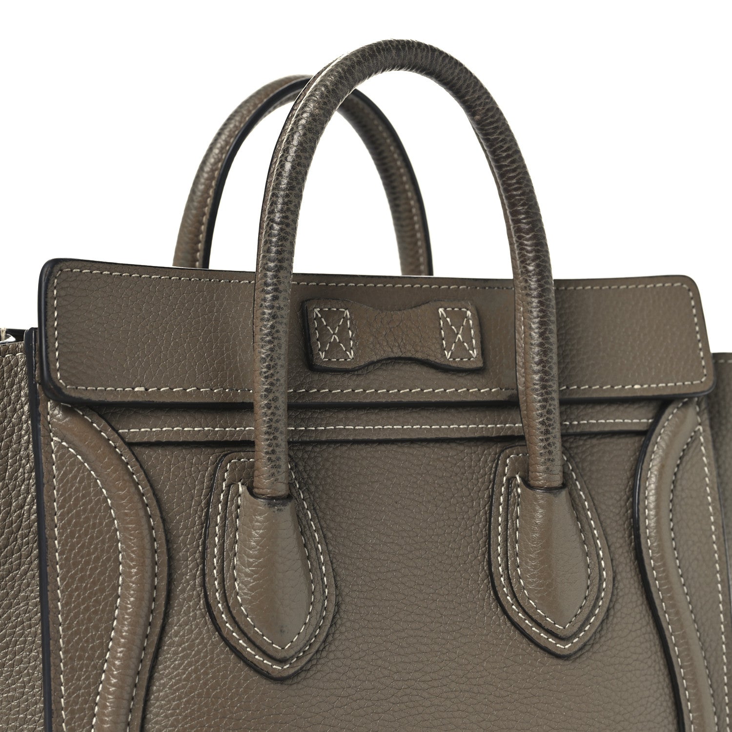 Celine Drummed Calfskin Nano Luggage Souris 11 of 12