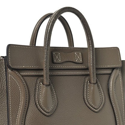 Celine Drummed Calfskin Nano Luggage Souris 11 of 12