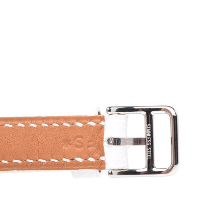 Hermes Stainless Steel Epsom 16mm Medor Double Tour Quartz Watch Blanc 9 of 12