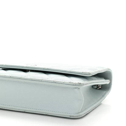 Chanel Caviar Quilted Wallet On Chain WOC Light Blue 10 of 12