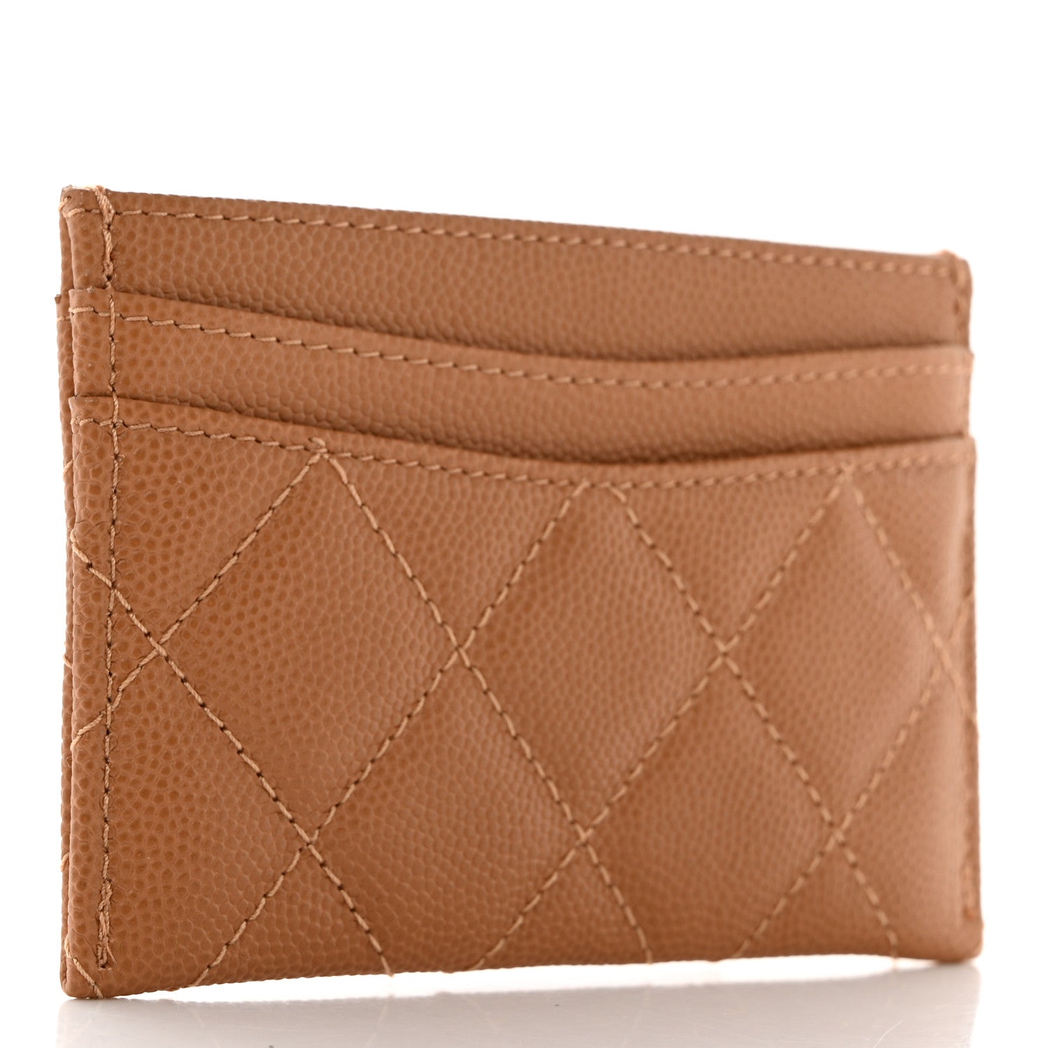 Chanel Caviar Quilted Card Holder Dark Beige 3 of 9