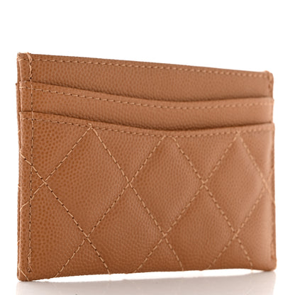 Chanel Caviar Quilted Card Holder Dark Beige 3 of 9