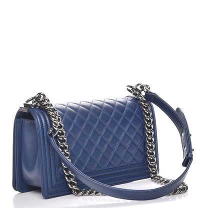 Chanel Caviar Quilted Medium Boy Flap Dark Blue 3 of 8