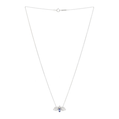 Tiffany Platinum Diamond Tanzanite Paper Flowers Firefly Necklace 3 of 6