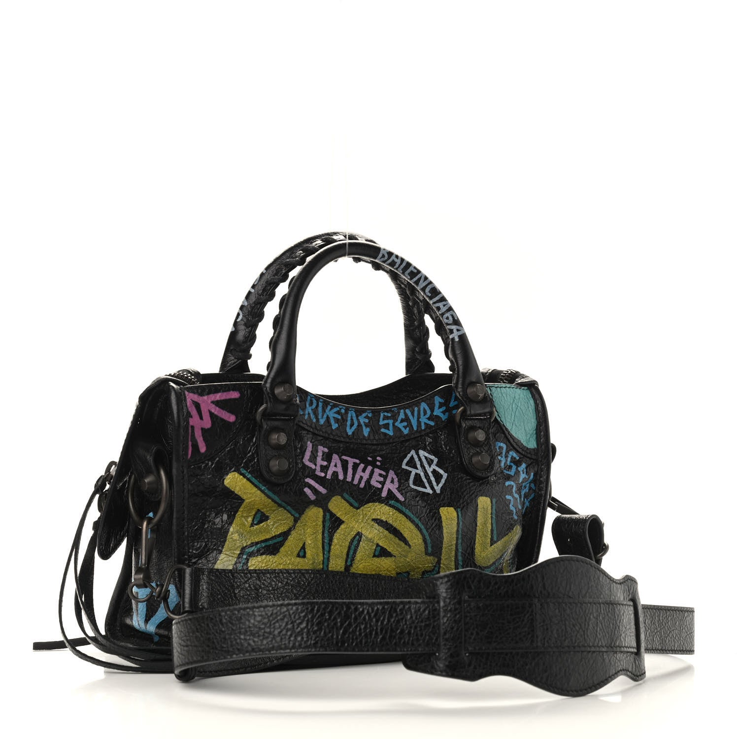 Balenciaga Agneau Arena Graffiti All Over Classic Hardware Mini City Black Multicolor 3 of 8
