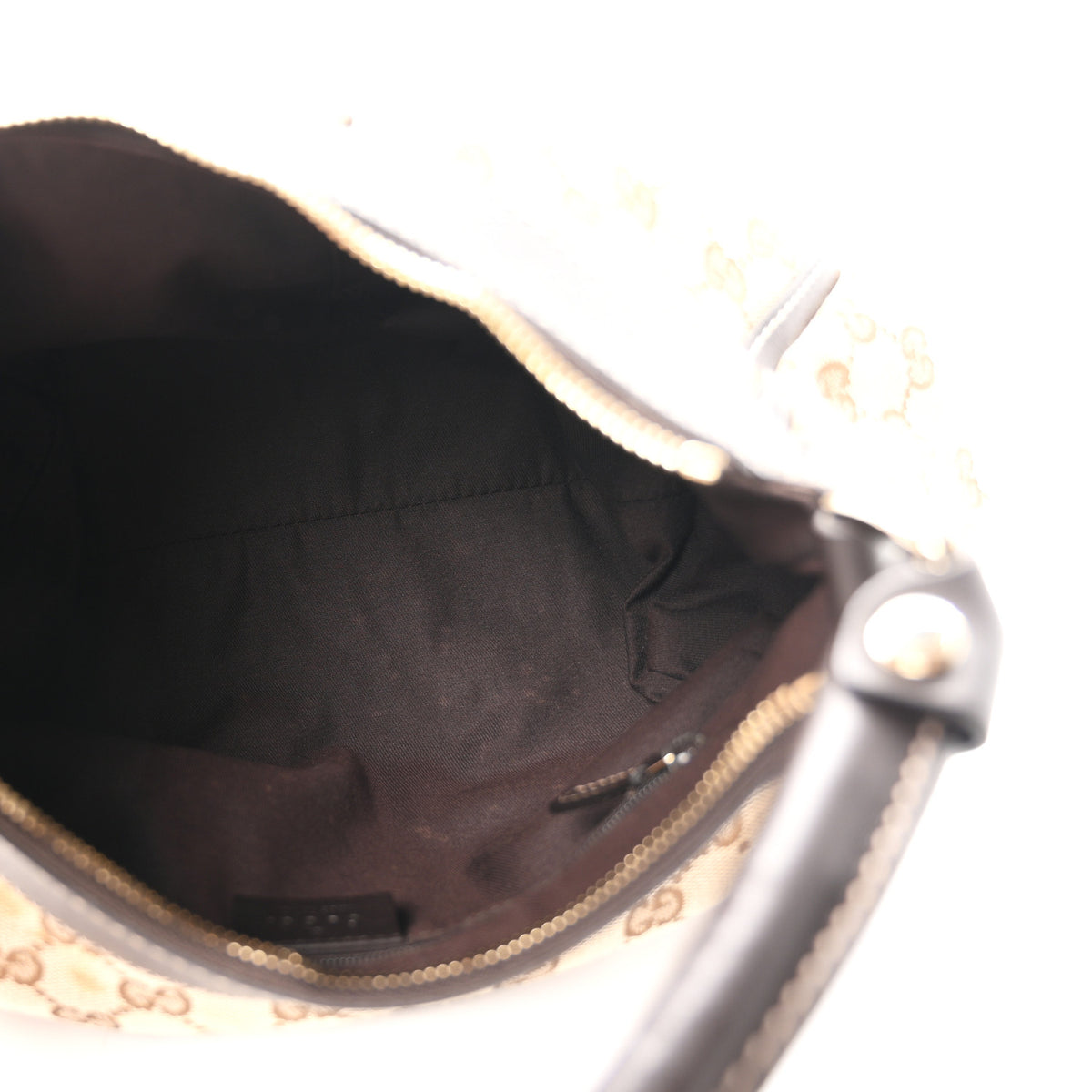 Monogram Medium D Gold Ring Hobo Dark Brown
