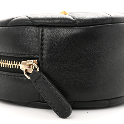 Chanel Lambskin Quilted Studded Round Clutch With Chain Black 9 of 10