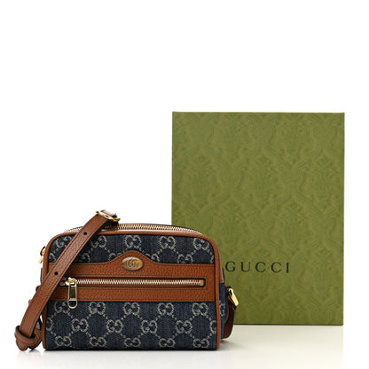 Gucci New Denim GG Monogram Dollar Calfskin Mini Ophidia Shoulder Bag Blue Tea Cuir Epilog 11 of 11