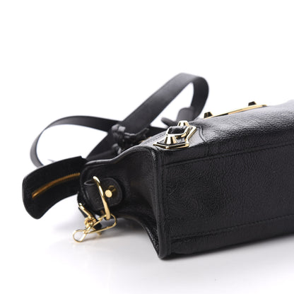 Balenciaga Chevre Gold Metallic Edge Hardware Mini City Black 7 of 12