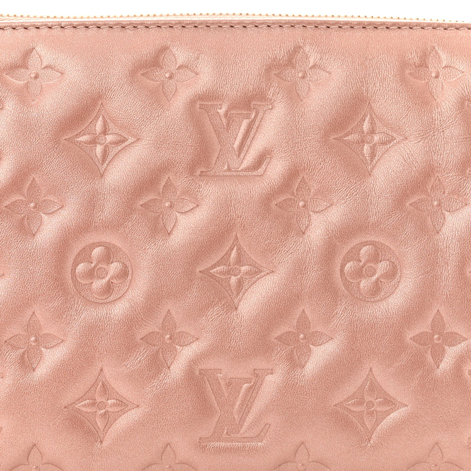 Louis Vuitton Metallic Lambskin Embossed Monogram Coussin BB Pink Gold 7 of 10