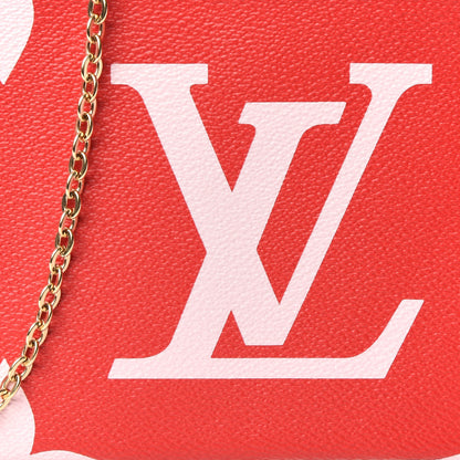 Louis Vuitton Monogram Giant Double Zip Pochette Rouge 9 of 9