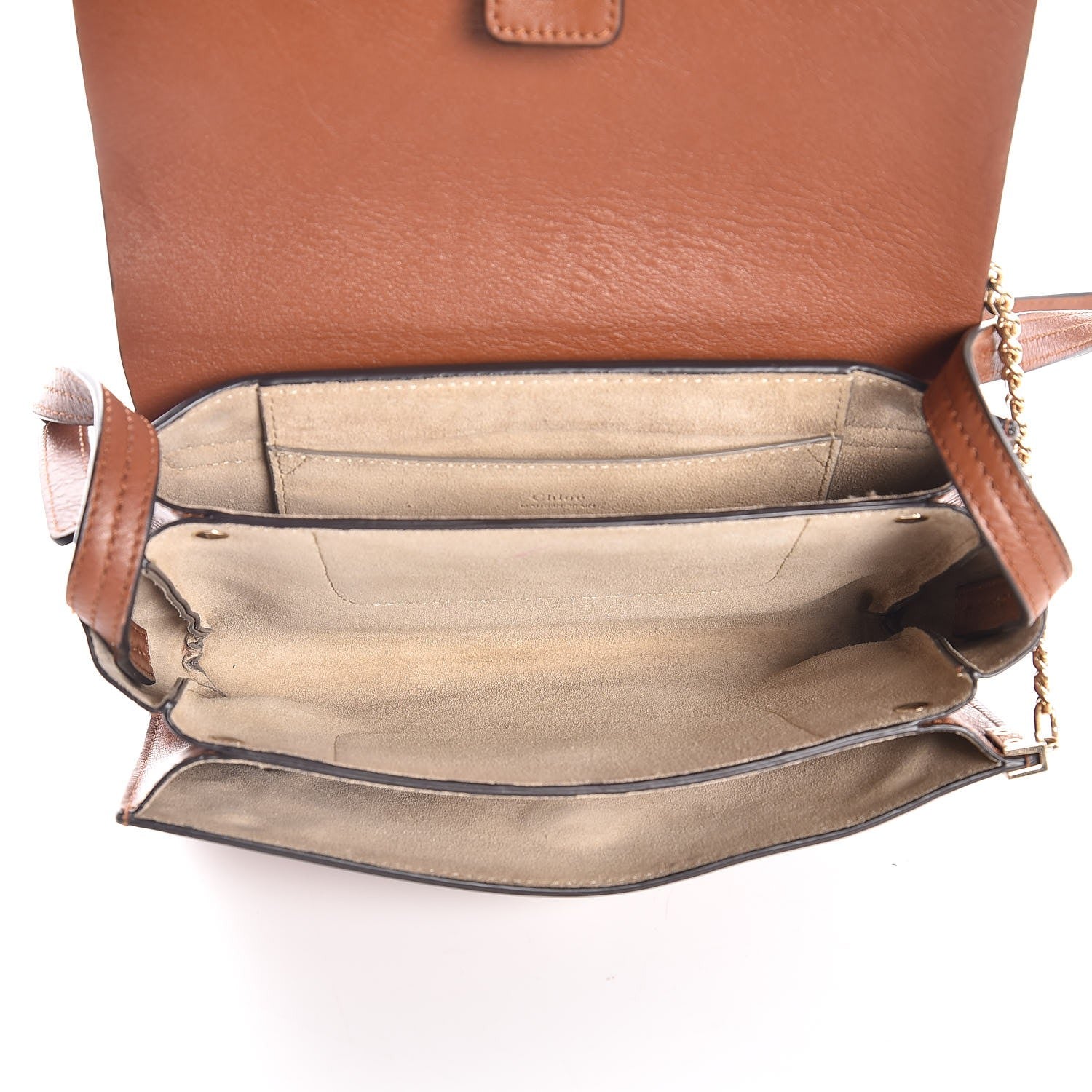 Chloe Suede Calfskin Small Faye Shoulder Bag Tobacco 5 of 7